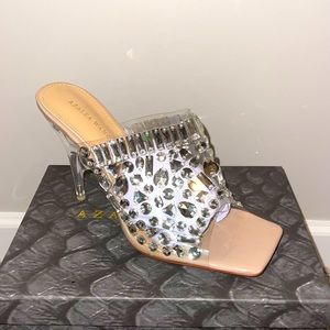 NWB Azalea Wang Diamond strapless heels